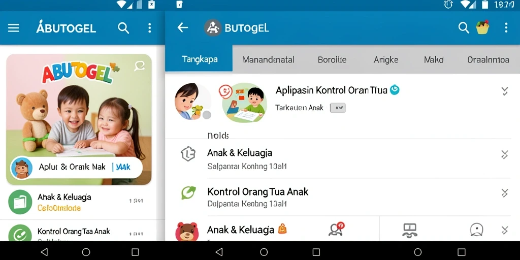 Antarmuka aplikasi ABUTOGEL untuk kontrol orang tua yang intuitif.