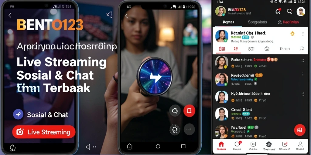 Antarmuka BENTO123 yang sederhana dan menarik saat live streaming.