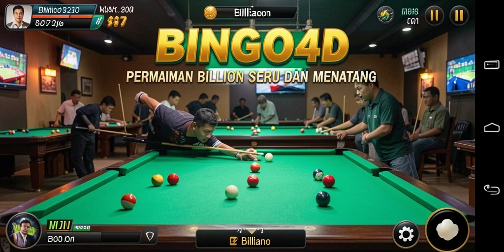 Tampilan antarmuka BINGO4D dengan meja billiard yang menarik.