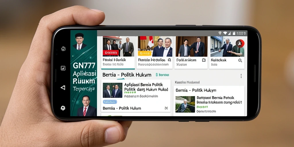 Antarmuka GN777 menampilkan berita politik dan hukum terkini dengan jelas.