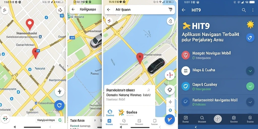 Antarmuka HIT9 menampilkan rute dan informasi cuaca terkini.