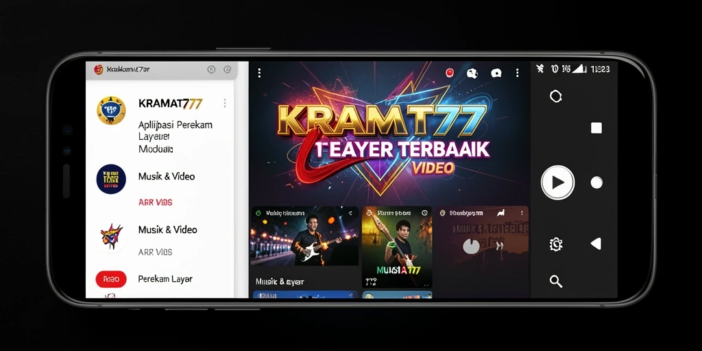Antarmuka KRAMAT77 yang sederhana dan fungsional untuk perekaman layar.